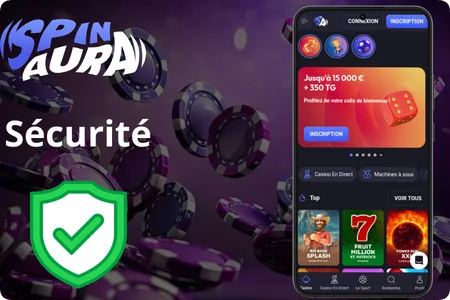 Sécurité de SpinAura Casino : licence Tobique, SSL 128 bits et interface mobile