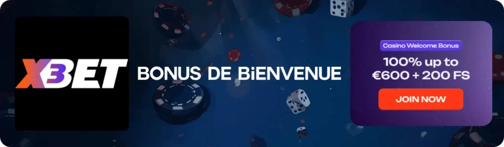 Bonus de bienvenue X3bet Casino